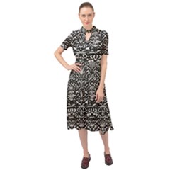 Gothic Leaf Pattern 2 Keyhole Neckline Chiffon Dress by violetheavensky