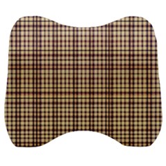 Retro 60s 50s Plaid Pattern 3 Velour Head Support Cushion by violetheavensky