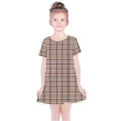 Retro 60s 50s Plaid Pattern 3 Kids  Simple Cotton Dress by violetheavensky