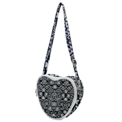 Gothic Leaf Pattern 3 Heart Shoulder Bag by violetheavensky