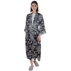 Gothic Leaf Pattern 4 Maxi Satin Kimono by violetheavensky