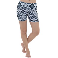 Gothic Leaf Pattern Lightweight Velour Yoga Shorts by violetheavensky