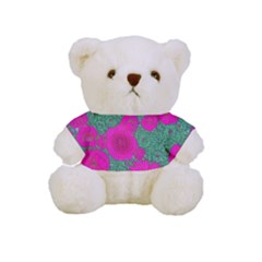 Mid Century Retro Floral 1970s 1960s Pattern 97 Full Print Cuddly Teddy Bear by violetheavensky