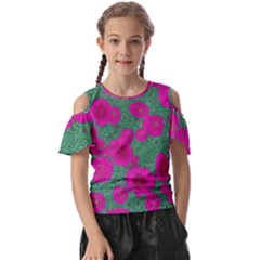Mid Century Retro Floral 1970s 1960s Pattern 97 Kids  Butterfly Cutout T-shirt by violetheavensky