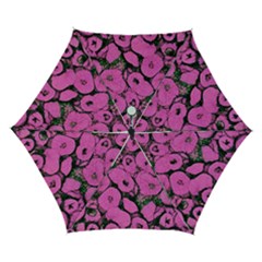 Mid Century Retro Floral 1970s 1960s Pattern 100 Automatic Folding Umbrella With Case (small) by violetheavensky