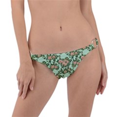 Retro 1880s Flowers Pattern 5 Ring Detail Bikini Bottoms by violetheavensky
