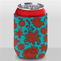 Mid Century Retro Floral 1970s 1960s Pattern 103 Can Holder by violetheavensky