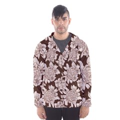 Mid Century Retro Floral 1970s 1960s Pattern 106 Men s Hooded Windbreaker by violetheavensky