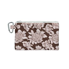 Mid Century Retro Floral 1970s 1960s Pattern 106 Canvas Cosmetic Bag (small) by violetheavensky