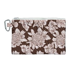 Mid Century Retro Floral 1970s 1960s Pattern 106 Canvas Cosmetic Bag (large) by violetheavensky
