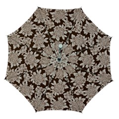 Mid Century Retro Floral 1970s 1960s Pattern 106 Automatic Folding Umbrella With Case (medium) by violetheavensky