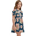 Retro 1880s Flowers Pattern 7 Kids  Sweet Collar Dress View2