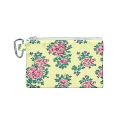 Retro 1880s Flowers Pattern 8 Canvas Cosmetic Bag (small) by violetheavensky