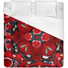 Mid Century Retro Floral 1970s 1960s Pattern 105 Duvet Cover (king Size) by violetheavensky