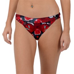 Mid Century Retro Floral 1970s 1960s Pattern 105 Band Bikini Bottoms by violetheavensky
