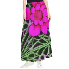 Mid Century Retro Floral 1970s 1960s Pattern 99 Maxi Chiffon Skirt by violetheavensky