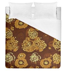 Mid Century Retro Floral 1970s 1960s Pattern 95 Duvet Cover (queen Size) by violetheavensky
