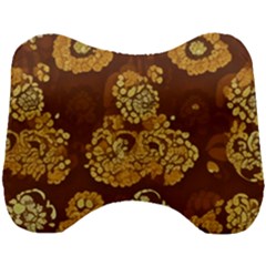 Mid Century Retro Floral 1970s 1960s Pattern 95 Head Support Cushion by violetheavensky