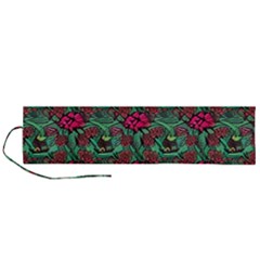 Retro 1880s Flowers Pattern 3 Roll Up Canvas Pencil Holder (l) by violetheavensky
