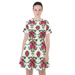 Retro 1880s Flowers Pattern 2 Sailor Dress by violetheavensky