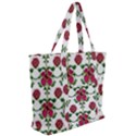 Retro 1880s Flowers Pattern 2 Zip Up Canvas Bag View2