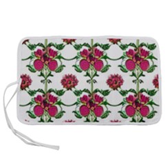 Retro 1880s Flowers Pattern 2 Pen Storage Case (m) by violetheavensky