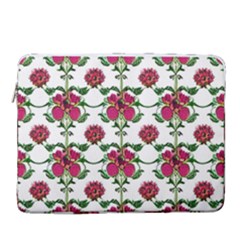 Retro 1880s Flowers Pattern 2 15  Vertical Laptop Sleeve Case With Pocket by violetheavensky