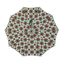 Retro 1880s Flowers Pattern 2 Automatic Folding Umbrella With Case (large) by violetheavensky