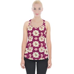 Retro 1880s Flowers Pattern Piece Up Tank Top by violetheavensky