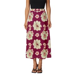 Retro 1880s Flowers Pattern Classic Midi Chiffon Skirt by violetheavensky