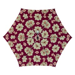 Retro 1880s Flowers Pattern Automatic Folding Umbrella With Case (small) by violetheavensky