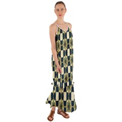 Royal Fractal Pattern Cami Maxi Ruffle Chiffon Dress by violetheavensky