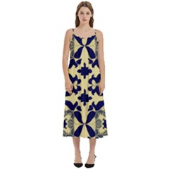 Royal Fractal Pattern 3 Casual Spaghetti Strap Midi Dress by violetheavensky
