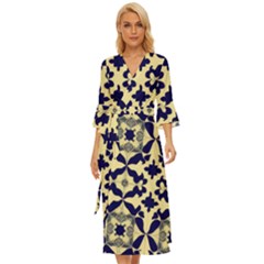 Royal Fractal Pattern 3 Midsummer Wrap Dress by violetheavensky