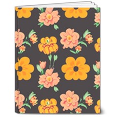 Retro 40s 50s Flowers Pattern Halloween 3 7  X 9  Hardcover Notebook by violetheavensky