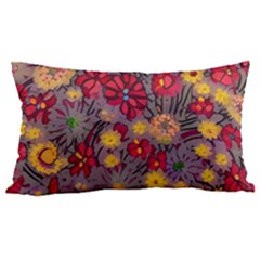 Mid Century Retro Floral 1970s 1960s Pattern 90 12 x20  Lumbar Throw Cushion Case (two Sides) by violetheavensky