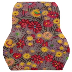 Mid Century Retro Floral 1970s 1960s Pattern 90 Car Seat Back Cushion  by violetheavensky