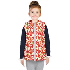 Mid Century Retro Floral 1970s 1960s Pattern 92 Kids  Hooded Puffer Vest by violetheavensky