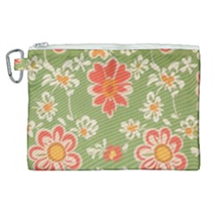 Retro 40s 50s Mexico Flowers Pattern 3 Canvas Cosmetic Bag (xl) by violetheavensky