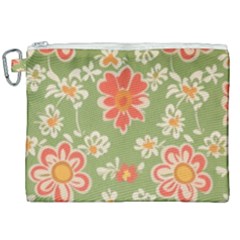 Retro 40s 50s Mexico Flowers Pattern 3 Canvas Cosmetic Bag (xxl) by violetheavensky