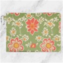 Retro 40s 50s Mexico Flowers Pattern 3 Canvas Cosmetic Bag (XXL) View1