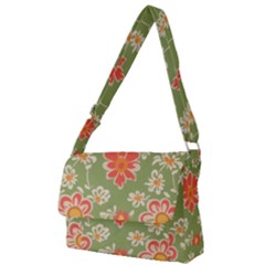 Retro 40s 50s Mexico Flowers Pattern 3 Full Print Messenger Bag (l) by violetheavensky