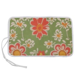 Retro 40s 50s Mexico Flowers Pattern 3 Pen Storage Case (m) by violetheavensky