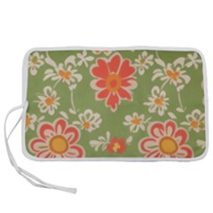 Retro 40s 50s Mexico Flowers Pattern 3 Pen Storage Case (l) by violetheavensky