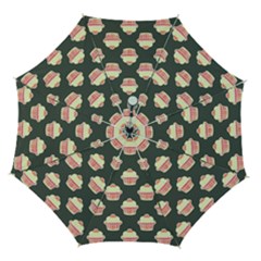 Retro 40s 50s Cupcake Pattern 4 Automatic Folding Umbrella With Case (medium) by violetheavensky