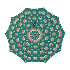 Retro 40s 50s Cupcake Pattern 2 Automatic Folding Umbrella With Case (large) by violetheavensky