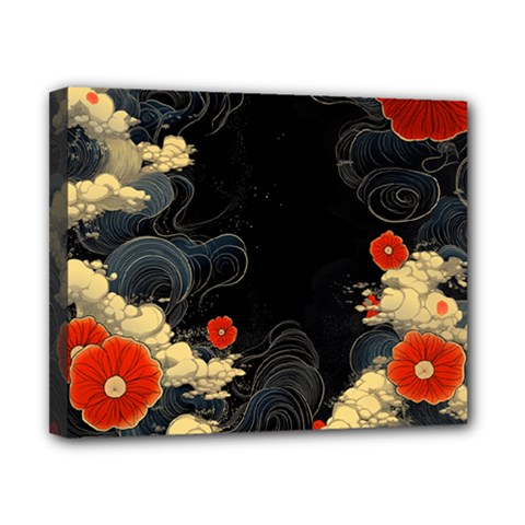 Korean Art Flowers Asian Pattern Canvas 10  X 8  (stretched) by Sabxi