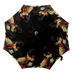 Korean Art Flowers Asian Pattern Hook Handle Umbrellas (large) by Sabxi