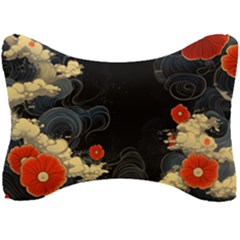 Korean Art Flowers Asian Pattern Seat Head Rest Cushion by Sabxi