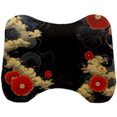 Korean Art Flowers Asian Pattern Head Support Cushion by Sabxi